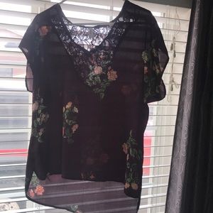 Burgundy High Low Blouse